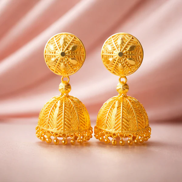 Traditional Gold Plated Jhumka Earrings for Women