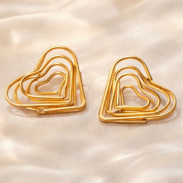 Elegant Gold Finish Heart Shape Bali Earrings for Women | Lightweight Fashion Earrings | Party & Daily Wear