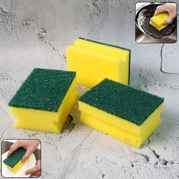 Scrub Sponge 2 in 1 PAD for Kitchen, Sink, Bathroom Cleaning Scrubber (3 Pc)