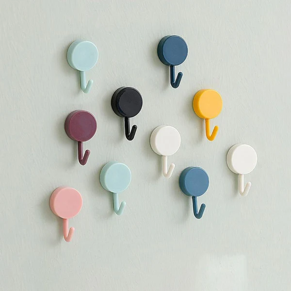 Self-Adhesive Sticky Wall Hooks (10 Pcs)