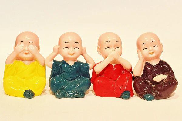 Colorful Little Monk Figurines Set