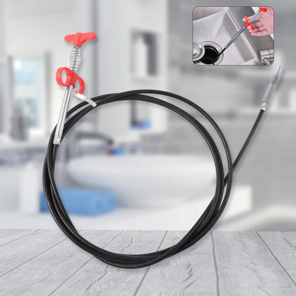 Flexible Spring Drain Cleaning Tool with Hand Grip (1 Pc / 298 Cm)