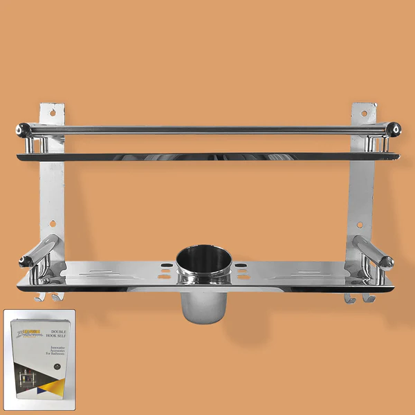 Stainless Steel 2 Tier 5 In 1 Multi Use Shelf