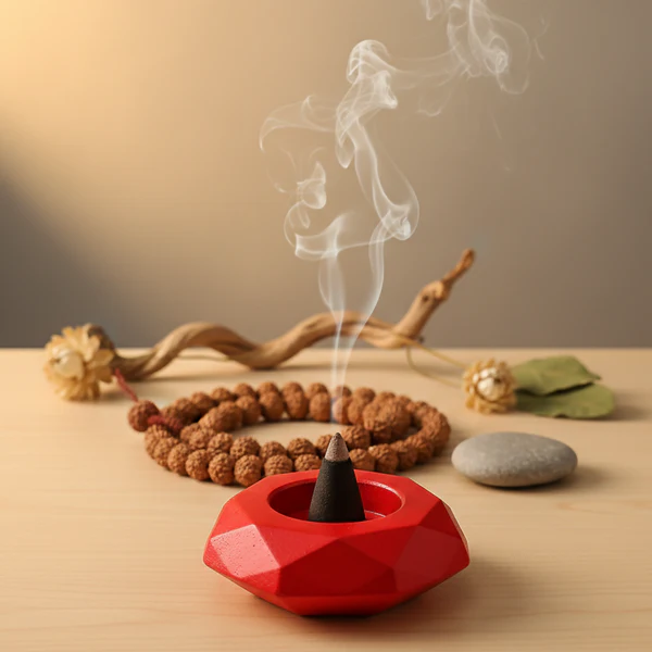 Diamond Decorative Diya Multi-Purpose Tealight Candle Holder - Red