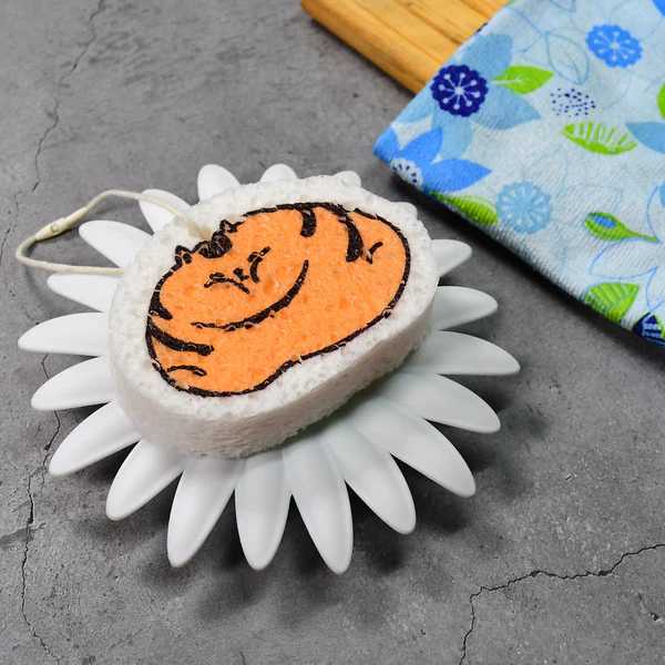 Cartoon Wood Pulp Sponge for Dishwashing Absorbent Cleaning Pad