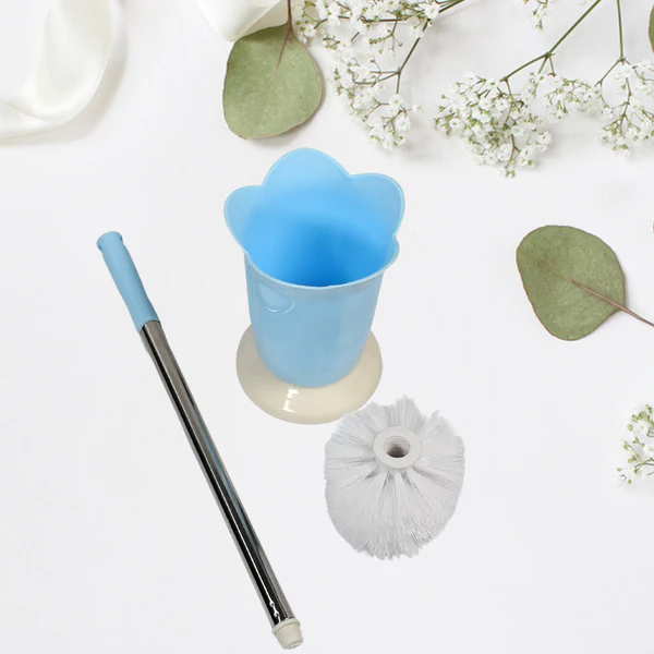 Toilet Plastic Brush with Holder Stand Western and Indian Toilet Bathroom Cleaning