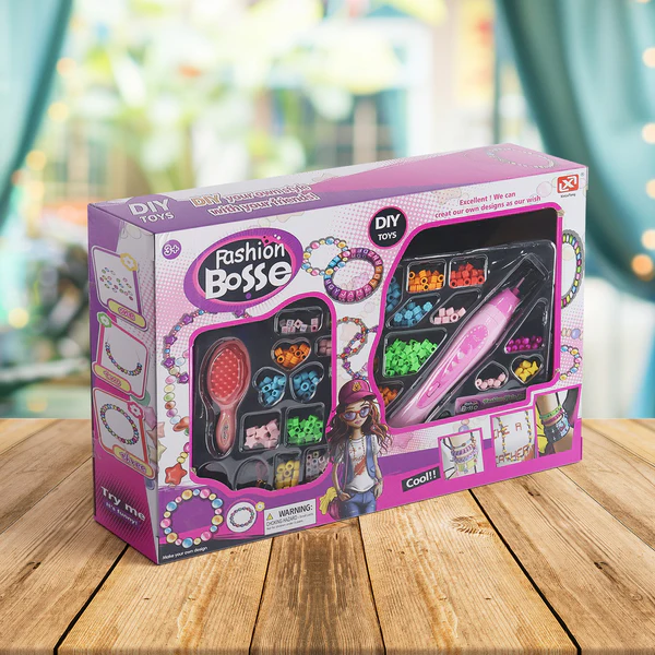 Hair Styling Clasp Clips Twisting Stringing Beads Kit for Girls, Portable Hair Braider Machine,Hairstyle Braid Kit DIY Hair Styling Tool with Comb, Rubber, Button Beads and Beads (85 Pcs Set), Hair accessories