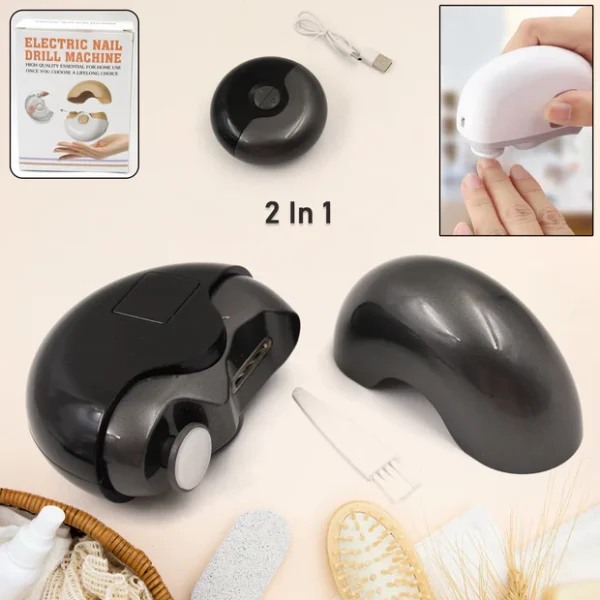 2-in-1 Electric Nail Clippers Nail File with Light (1 Pc)