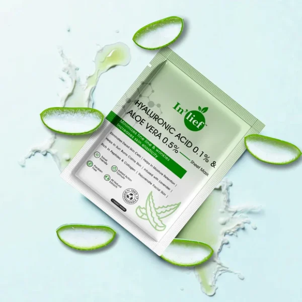 In’lief Hyaluronic Acid 0.1% & Aloe Vera 0.5% Hydrating Facial mask (1 Pc)