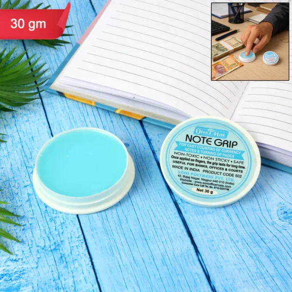 Officemate Note Grip 30g – Non-Sticky Gel for Easy Note Counting & Page Turning