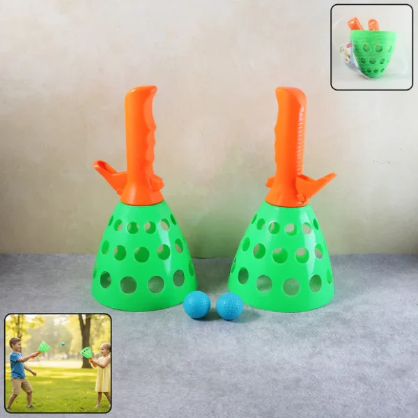 Catch Ball Game for Kids | Two Bouncer Handlers & Rubber Balls | 3+ Age