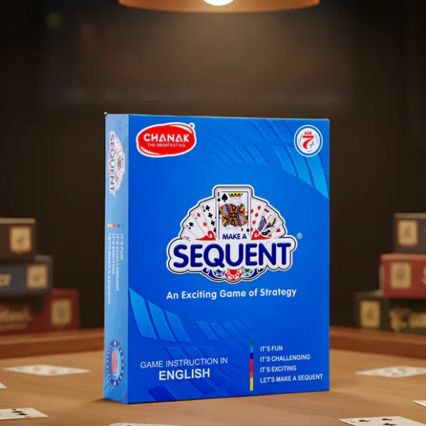 Sequent Strategy Board Game - Playing Cards & Colour Coins for Family