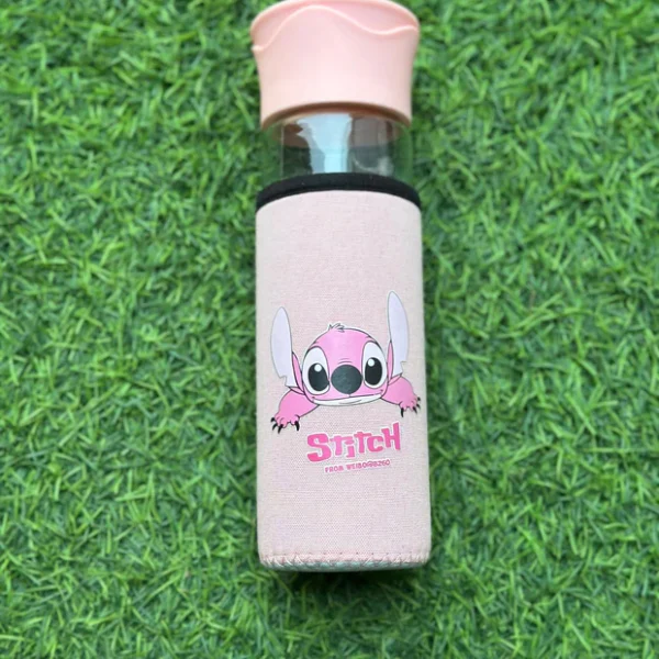 Cartoon Glass Water Bottle with Strap – Leak-Proof Kids Bottle