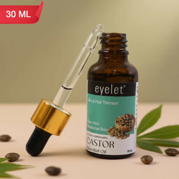 Eyelet Castor Essential Oil for Skin & Hair Therapy Tame Frizz & Moisturize Skin (30ML)