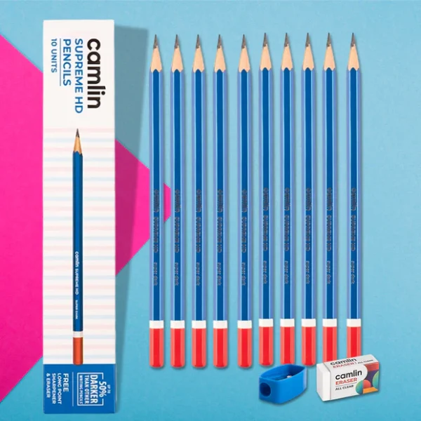Superme hd Wooden Pencil With Sharpener and Eraser