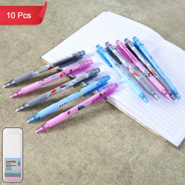 Camlin Klick Mechanical Pencil 0.7 mm Assorted Cartoon Design Writing Pack of 10
