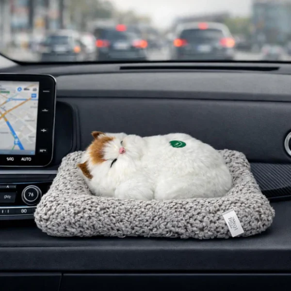Sleeping Cat Soft Toy Dashboard Decor with Cushion, Cute Plush Showpiece