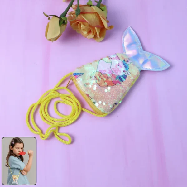 Mermaid Tail Shaped Kids Sling Bag - (1 Pc)