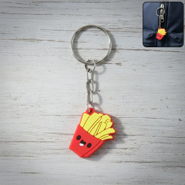 Cute Smiley French Fries Shape Cartoon Keychain (1 Pc)