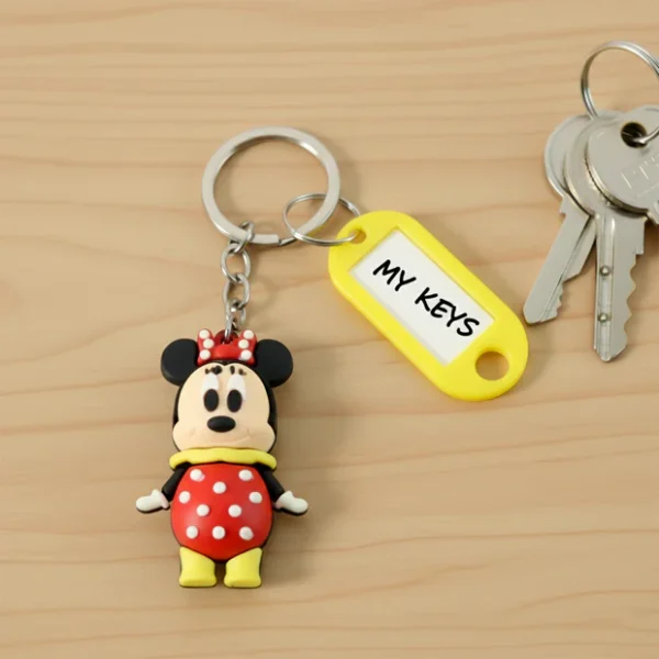 Cartoon Character Keychain with Name Tag (Mix Design, 1 Pc)