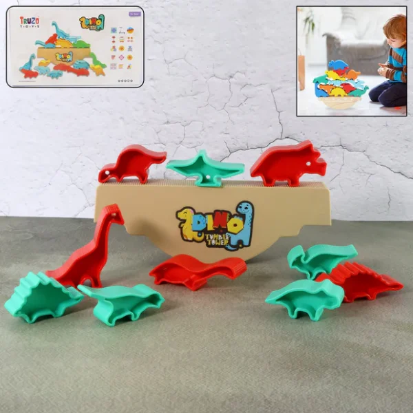 Dino Tumble Tower Balancing Game – Fun Dinosaur Stacking Toy for Kids