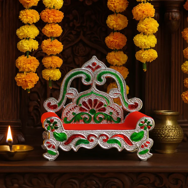 Plastic Decorative Small Singhasan for Laddu Gopal, Krishna Ji or Ganesha Idol (1 Pc)