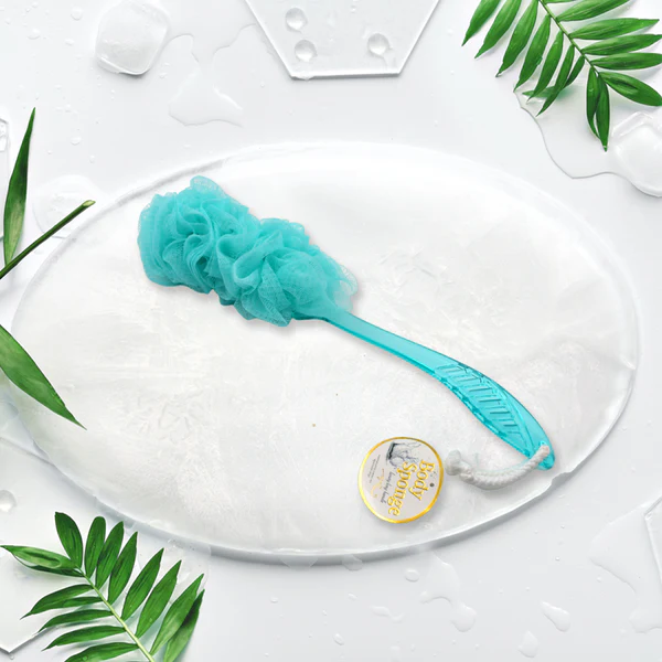 Loofah Back Scrubber with Long Handle, Soft Nylon Mesh Bath Brush (45 Cm)