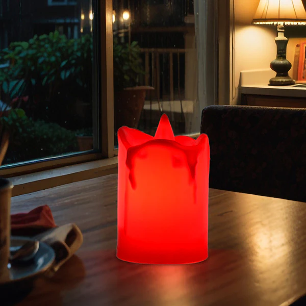 Flameless Melted Design Candles for Decoration, Diwali (1 pc)