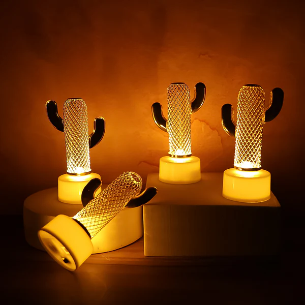 Decorative Cactus Shaped Flameless LED Candles (4 Pc)