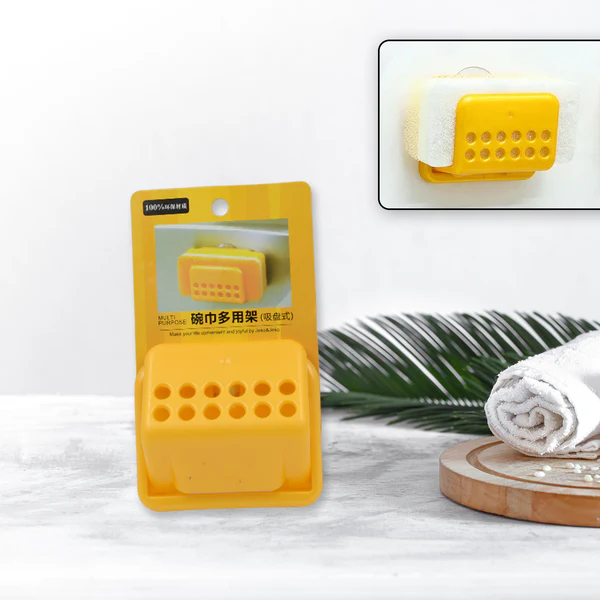 Self-Adhesive Sponge and Soap Holder | No-Drill Sink Organizer & Multipurpos