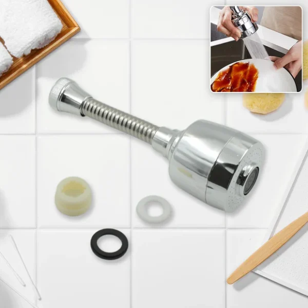360° Rotating Faucet Sprayer – Water-Saving Aerator for Kitchen & Bathroom (6 Inch)