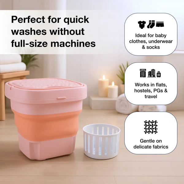 Portable Washing Machine, Foldable Washer and Dryer Combo (1 Set / Mix Color)