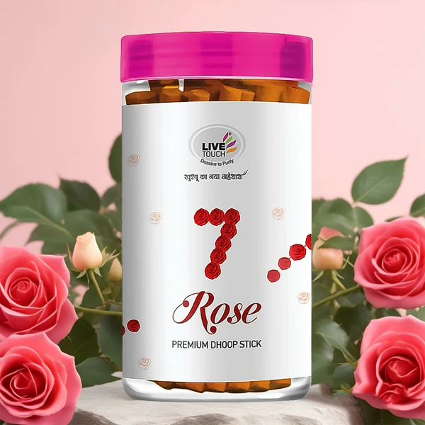 Premium 7 Rose Dhoop Sticks (Jar Pack / 100grams)