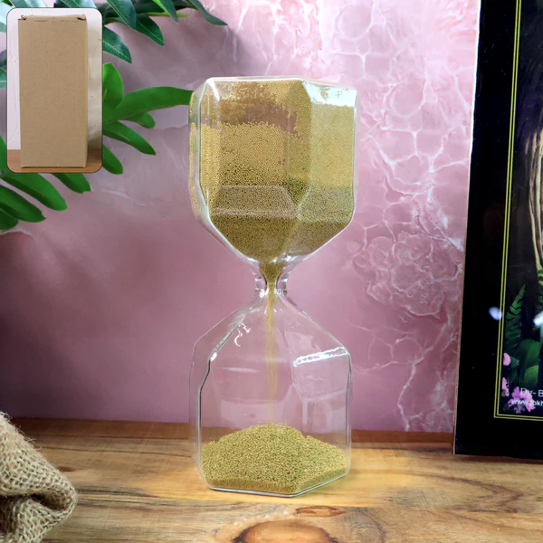 Faceted Glass Hourglass Sand Timer - (1 Pc / 4 Minutes Approx Time)