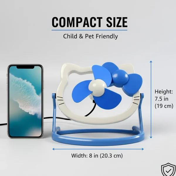 USB Mini Fan: Cute, Quiet & Portable Desk Buddy (Battery Not Included)