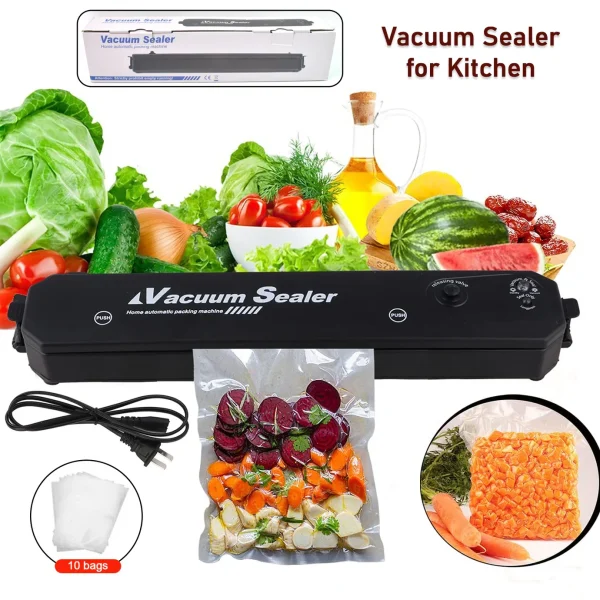 Vacuum Sealer Machine 10 Bags, Automatic Hands-Free, Smart Food Preservation (1 Set) (Copy)
