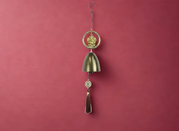 Decorative Brass Wind Chime with Lord Ganesha Idol – Hanging Metal Bell for Positive Energy, Vastu, and Home Entrance Decor – Traditional Indian Door Hanging for Festive, Spiritual, or Gift Use