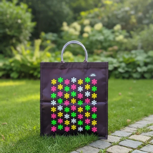 Colorful Floral Reusable Shopping Bags – Durable Multi-Color Printed Tote Bags