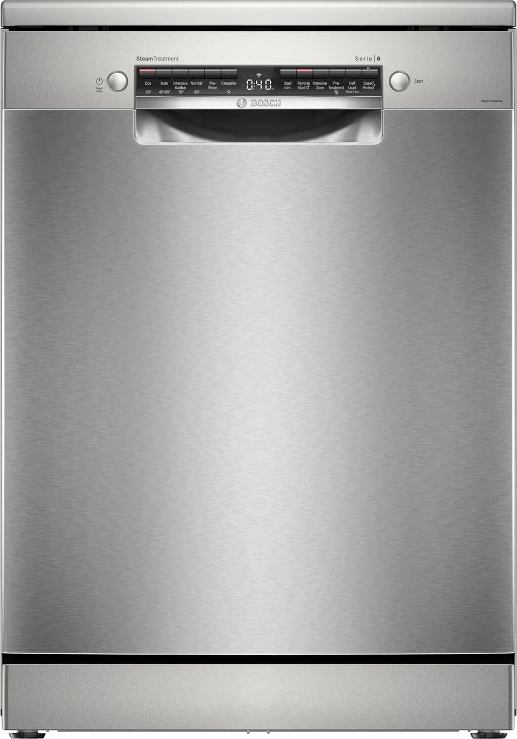 Bosch 15 Place Series-6 Settings free-standing Dishwasher 60 cm Brushed steel anti-fingerprint,with Wi-Fi Dishwasher, (SMS6HMI01I, Silver)
