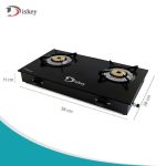 Diskey Gas Stove Top - Modern Glass Cooktop for Kitchen (2 Burner)