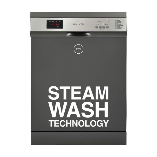 Godrej Eon Dishwasher, Steam Wash Technology,13 place setting, Perfect for Indian Kitchen, DWF EON VES 13Z STI GPGR