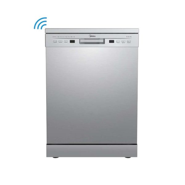 Midea 13 Place Settings Free Standing silver Dishwasher | 7 Wash Programs | LED Display | Power Wash | Wi-Fi Enabled with Midea SmartHome App | Self cleaning...