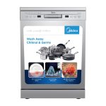 Midea 13 Place Settings Free Standing silver Dishwasher |FMDWPF1301F(SS)-WG|7 Wash Programs | LED Display | Power Wash | Wi-Fi Enabled with Midea SmartHome App | Self c