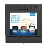 MIDEA 8 Place Setting Countertop Dishwasher (MDWTT0802D (B), Black, 6 wash programs, Portable, anti-bacterial filter & Intensive 70 degree wash for Ultra Hygiene, 24 Hour Delay...