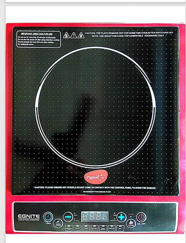 Pigeon 1800 W Induction Cooktop Push Button (Black, Egnite 1800W)