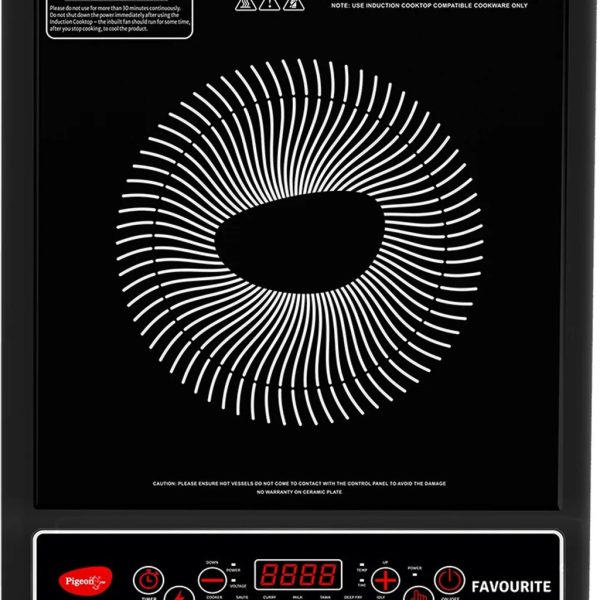 Pigeon 1800 W Induction Cooktop Push Button (Black, Favourite)