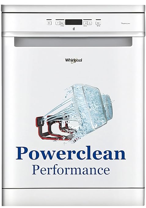 Whirlpool 14 Place Settings PowerClean Technology Dishwasher (WFC3C33 PF N IN, White, 30% extra space, 8 wash Programs, Ultra Quiet Performance) (Base Kick Plate Missing)