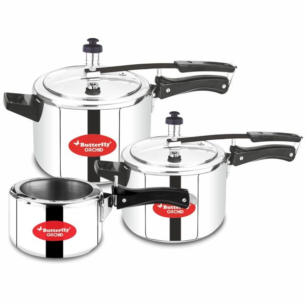 Butterfly Orchid 2 Litres, 3 Litres & 5 Litres Pressure Cookers | Inner Lid | Superior Stainless Steel | Induction & Gas Stove Compatible | ISI Certified | 5 Years...