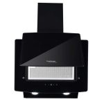 Hindware Kyra 60cm 1000 hr Low Noise Angular Designer Kitchen Chimney With Cassette Filter Touch Control Dual LED Lamps and Touch Control Black
