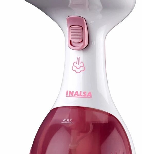 INALSA Garment Steamer for Clothes/fabric, Steam Iron -Vertical & Horizontal Steaming up to 20g/min, Travel Iron, 1200 Watt, 260 ml Water tank & 20 sec Fast Heating,White/Pink...